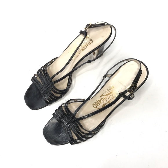 Salvatore Ferragamo Strappy Sandal Heel Open Toe - Picture 5 of 8